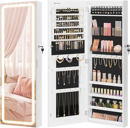 SONGMICS LED Mirror Jewelry Cabinet Armoire, Wall or Door Mounted Jewelry by SONGMICSbySONGMICSHOME
