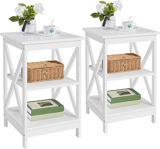Yaheetech End Tables Set of 2, 3-Tier Side Tables by Yaheetech