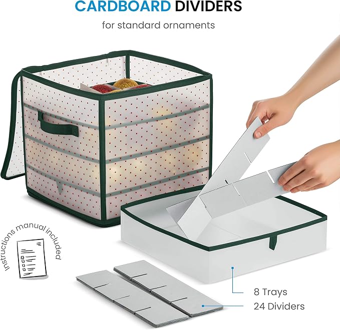 ZOBER Christmas Ornament Storage Box Plastic - Image 3