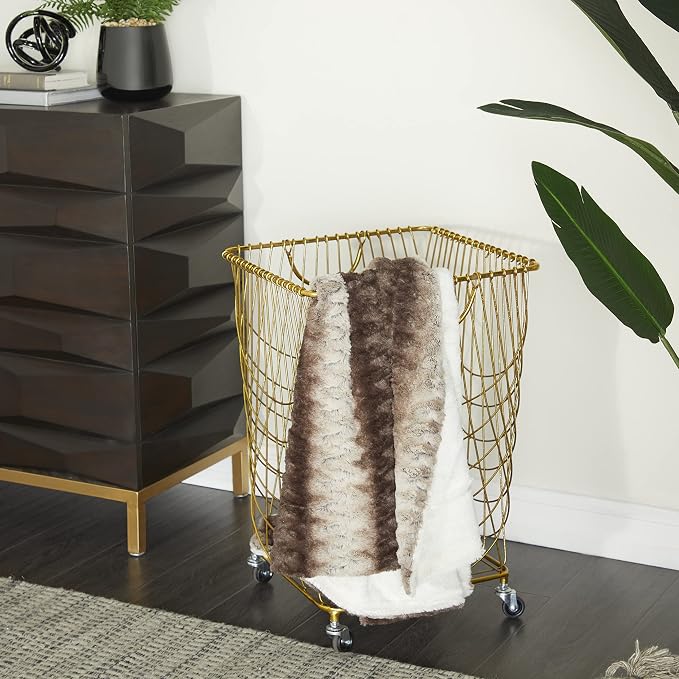 Deco 79 Metal Square Storage Cart - Image 2