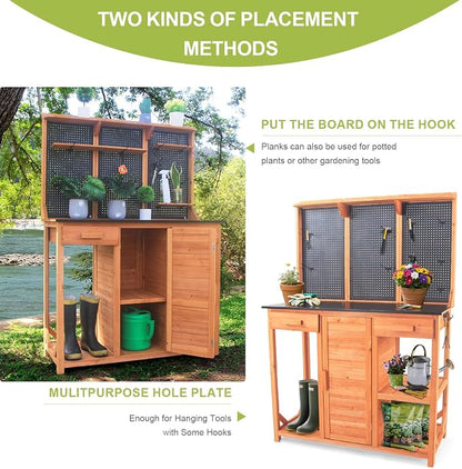 Outdoor Potting Bench, 44 * 20 * 63in | Wooden - Image 2