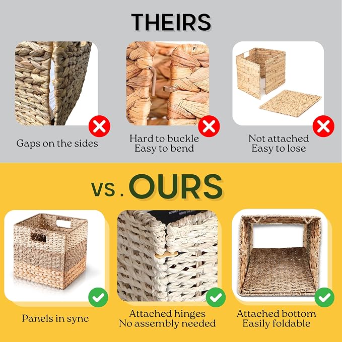 13x13x13 Storage Cube Bins Wicker Storage Basket - Image 6