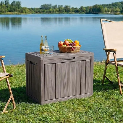 PatioZen 50 Gallon Deck Box Outdoor, Weatherproof Resin Patio Storage Box - Image 6