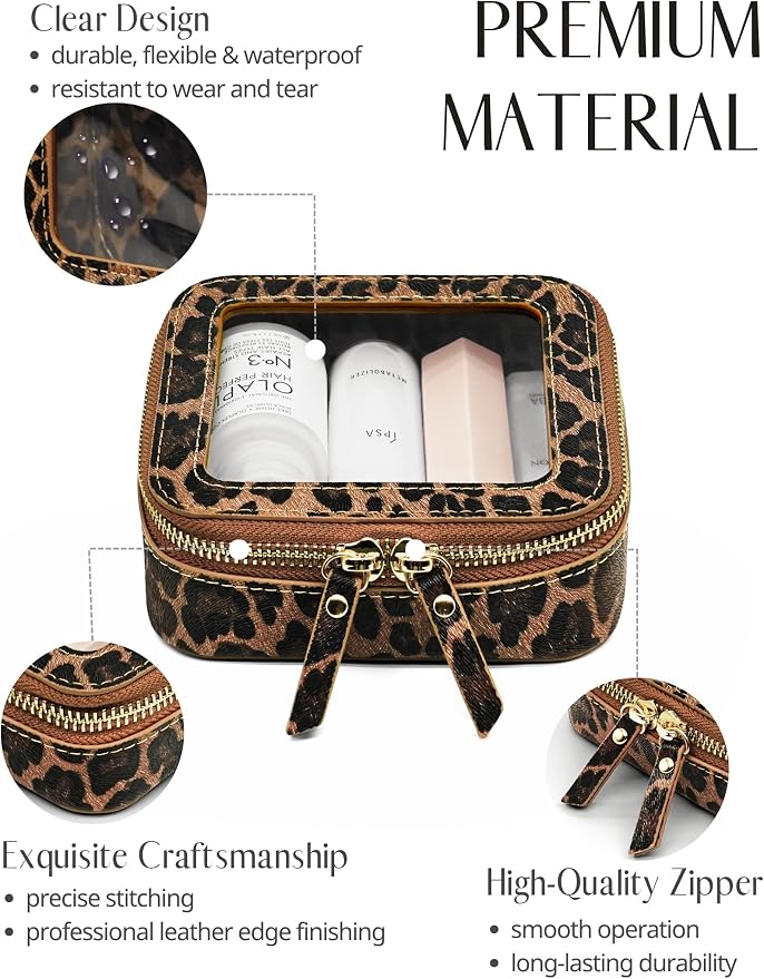 Popvibe Clear Makeup Bag Travel Cosmetic Case Transparent Toiletry Bag - Image 2