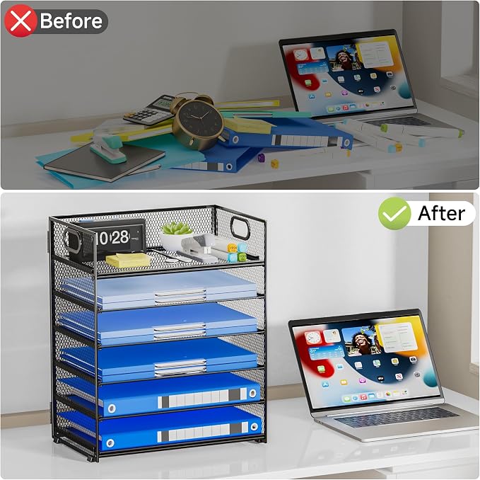 6-Tier Paper Organizer for Desk - Image 6