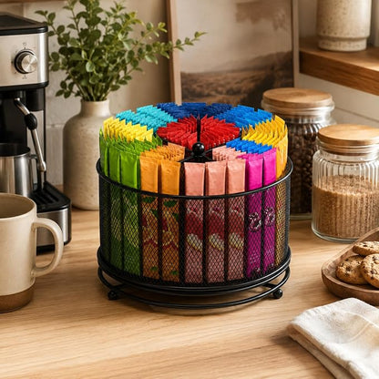 Drink Packet Organizer, Drink Mix Organizer, 4-Compartment Caddy | 360° rotating - Image 5
