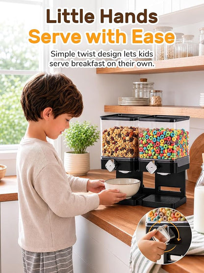 Dual Cereal Dispenser, 7.4L Large Cereal Storage Container - Image 4