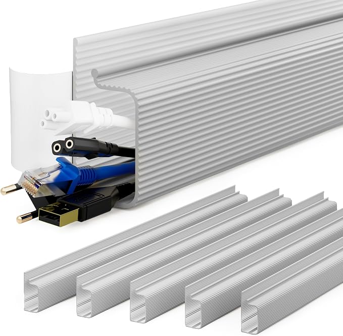 YECAYE 94.2 in Cable Management Under Desk, Easy Install Adhesive Mount Cord by Yecaye