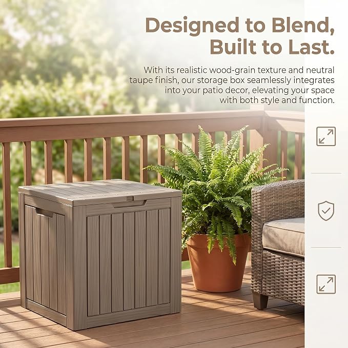 35 Gallon Deck Box Outdoor Waterproof, Resin Storage Box Outdoor Lockable - Image 10