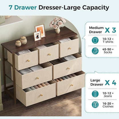 OLIXIS 7 Drawer Closet Organizer, Storage Tower - Image 4