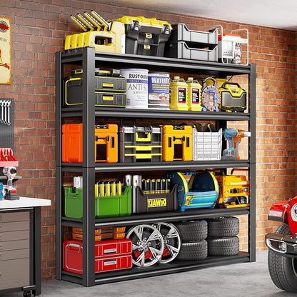 Heavy Duty Garage Shelving, 5 Tier Metal Shelving - Image 2