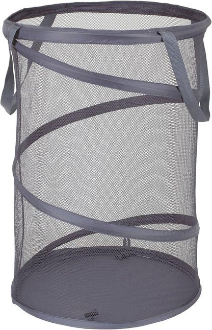Household Essentials 2027-1 Pop-Up Collapsible Mesh Laundry Hamper | Charcoal by HouseholdEssentials