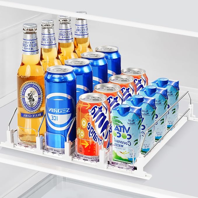 Drink Organizer for Mini Fridge, Automatic Pusher Drink Dispenser for by Unknown