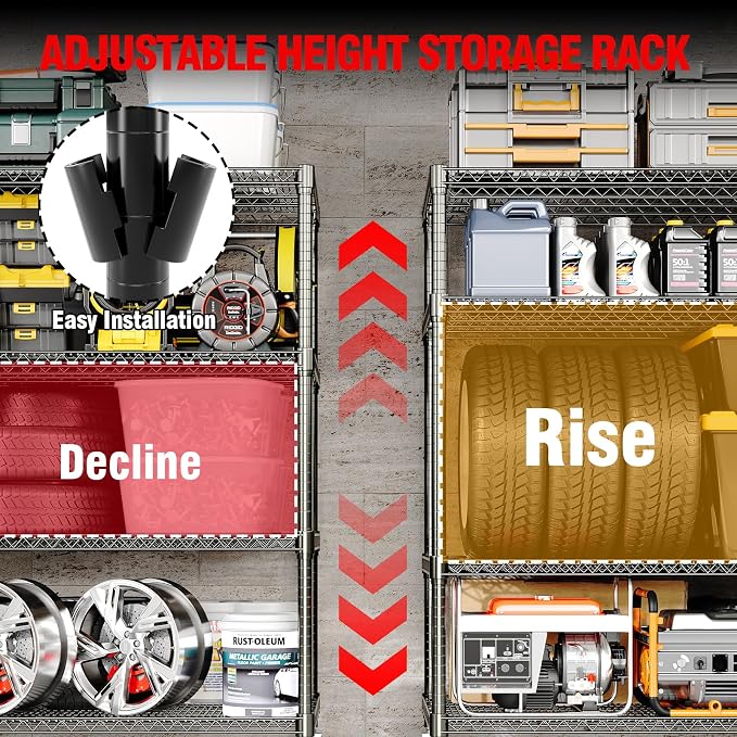 73" H Storage Shelves 2640LBS Heavy Duty Shelving Unit - Image 6