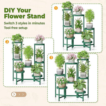 7 Tier Large Plant Stand Indoor, 7.9 Inch Wide Tall Corner Metal Plant Stands - Image 4