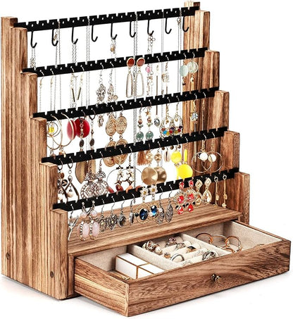 Pinzoveco Earring Organizer, 5 Layer Earring Holder Organizer by Pinzoveco