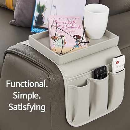 Couch Remote Caddy Control Holder Sofa Synthetic PU Leather Organizer - Image 7