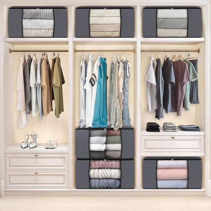 Fab totes Storage Bags, Clothes Blanket Storage Bins Foldable Closet Organizers - Image 6