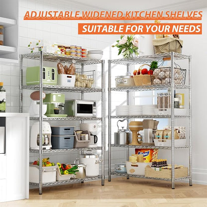 Storage Shelves Heavy Duty, 5-Tier Adjustable Metal Industrial Utility Shelf - Image 6