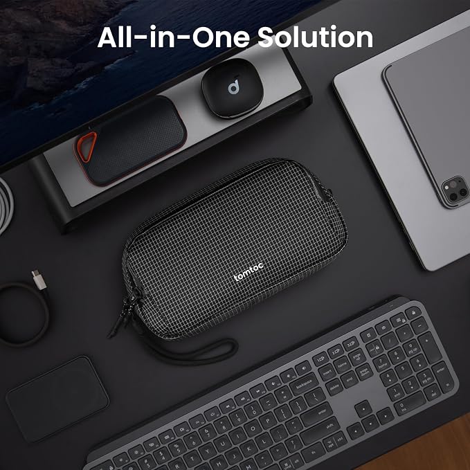 tomtoc Electronic Organizer Travel Case Performance, Water Resistant Dual - Image 3