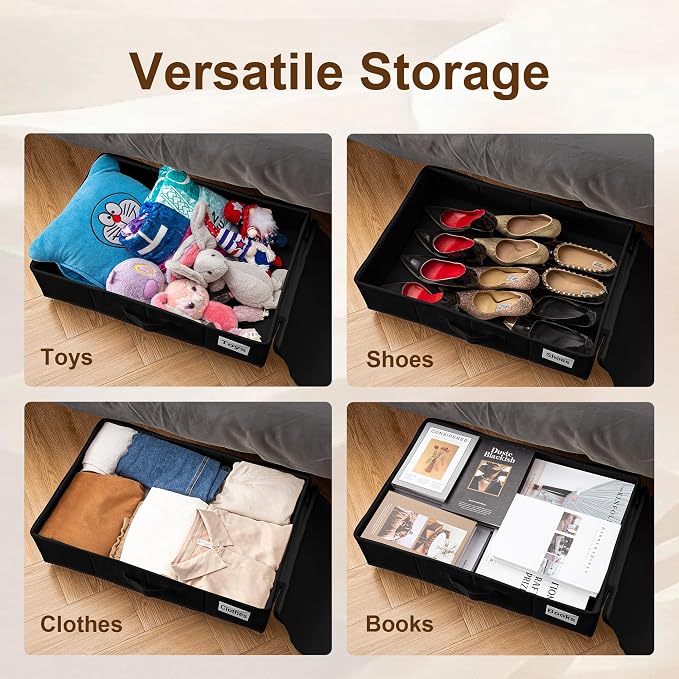 Vincona Under Bed Storage with Wheels, 2 Pack Under Bed Storage Containers with - Image 3
