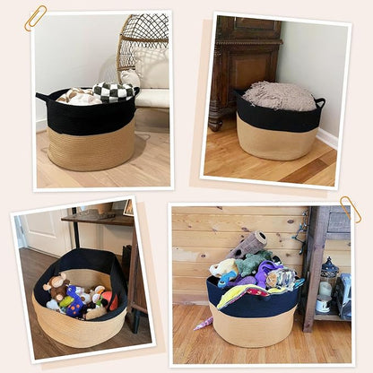 INDRESSME XXXLarge Cotton Rope Basket Woven Baby Laundry Basket Blanket Baskets - Image 4