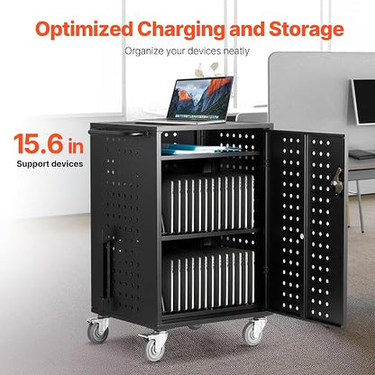VEVOR Charging Cart, 32 Device Mobile Charging Station, Office and Classroom - Image 2