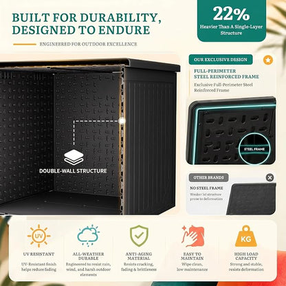 YITAHOME XXL 230 Gallon Extra Large Outdoor Deck Box, Lockable Resin - Image 5