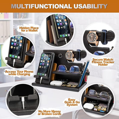 TESLYAR Wood Phone Docking Station - Image 5