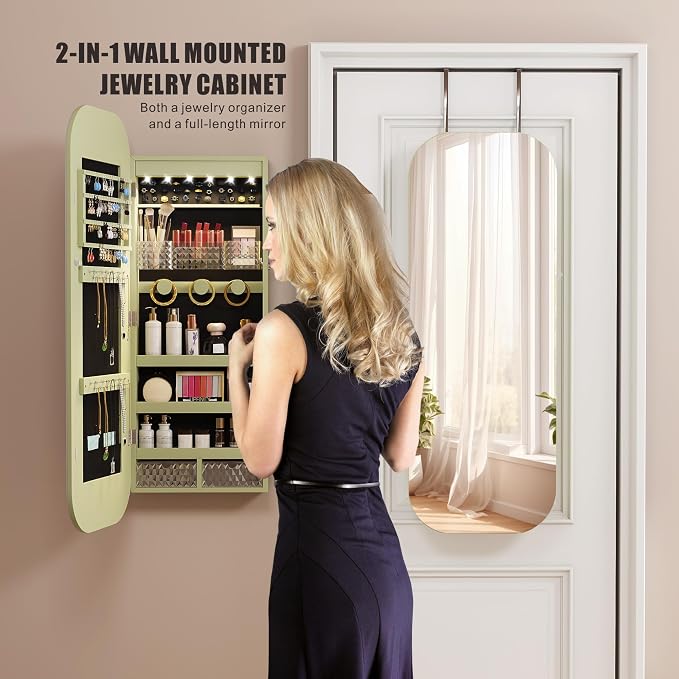 6 LED Mirror Jewelry Cabinet - Image 3