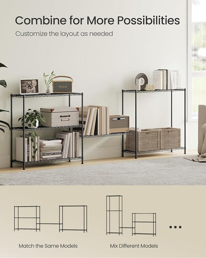 SONGMICS Storage Shelf, Metal Wire Shelving Unit, 3 Tier, Ink Black | - Image 6