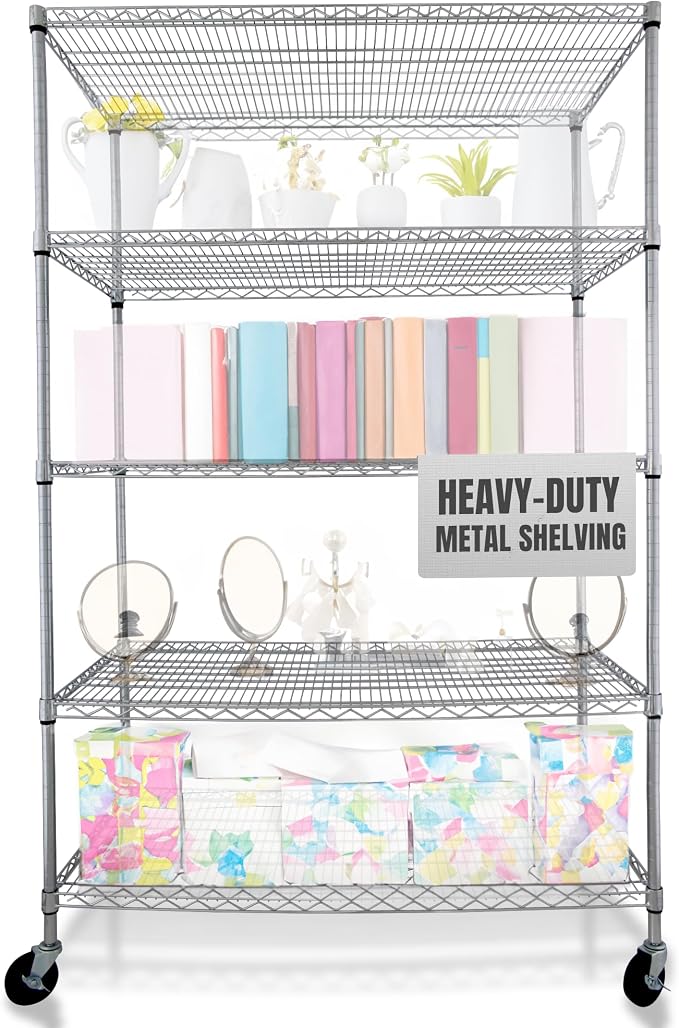 4000 LBS Heavy Duty Metal Shelving Unit – 36x18x76 NSF 5-Tier Wire Rack - Image 11