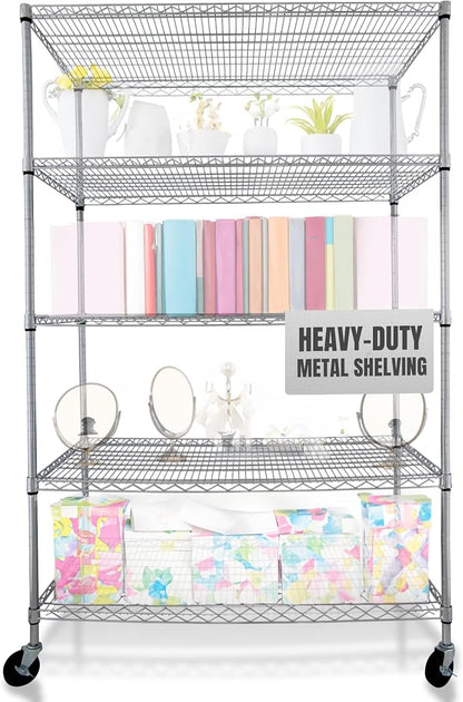 4000 LBS Heavy Duty Metal Shelving Unit – 36x18x76 NSF 5-Tier Wire Rack - Image 11