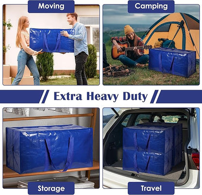 6 Pack Moving Bags with Full-Open Side Zipper, Extra Large 93L Heavy Duty - Image 7