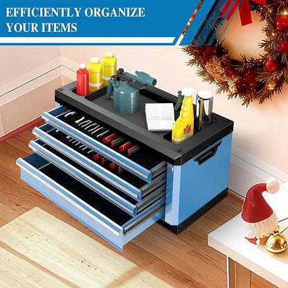 4-Drawer Tool Box with Lock&Keys, Portable Tool Box with Multifunctional - Image 7