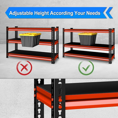 48" W Garage Shelving Heavy Duty, 1500LBS Loads Adjustable Garage Storage - Image 5