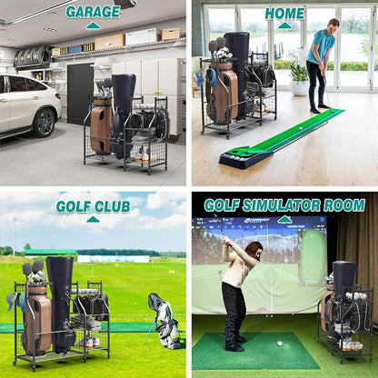 EVERHANGER Golf Bag Storage Organizer, Freestanding Golf Bag Holder Stand - Image 5