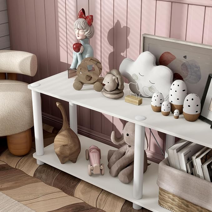 Homes: Inside + Out Apexa Modern 2-Tier Extra Wide Shelving Units, Collectibles - Image 15