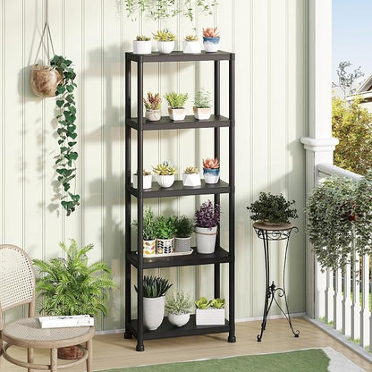 GIANTEX 5-Tier Heavy-Duty Plastic Storage Shelves | Freestanding Garage - Image 9