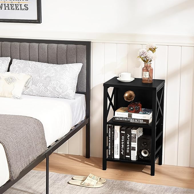 Small Bookshelf, 3 Tier Industrial Bookcase - Image 5