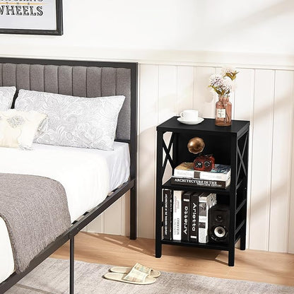 Small Bookshelf, 3 Tier Industrial Bookcase - Image 5