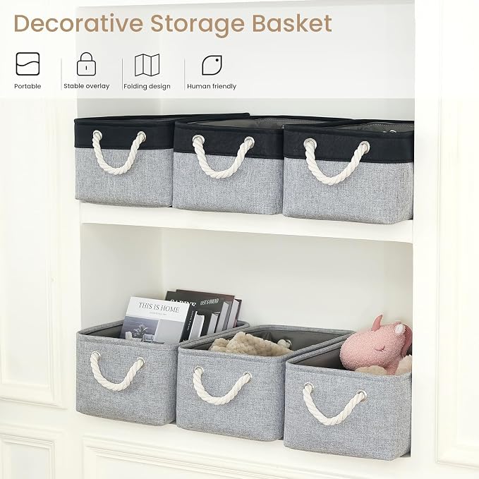 13.8x9.8x6.7 Inch Fabric Small Storage Bins - Image 5