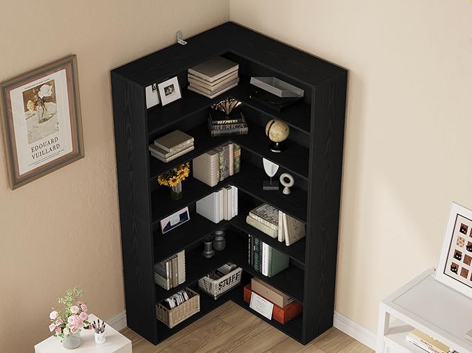 ANCTOR Corner Bookshelf, 6 Tiers Corner Bookcases - Image 6