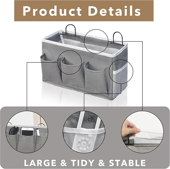 2pcs 3-pockets Large Wall Hanging Organizer Bag, Linen Fabric Door Hanging - Image 5