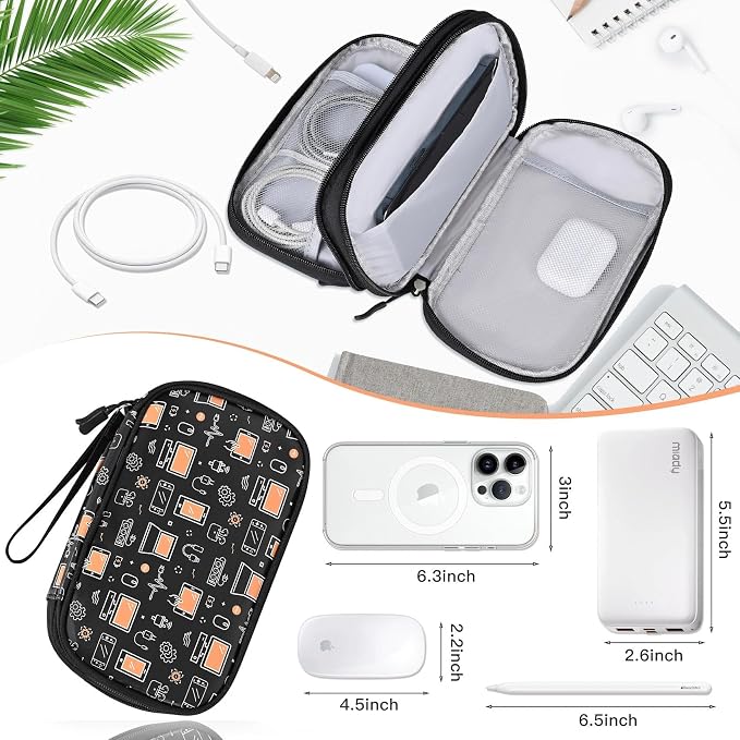 COSHAYSOO Electronics Travel Organizer Tech Bag Charging Cords Case USB Cable - Image 5