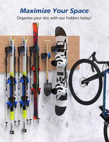 Ski & Snowboard Wall Rack, Ski Wall Mount & Ski Rack Wall Mount - Image 6