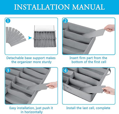 INAYA Under Bed Shoe Storage Organizer 2 Pack, Fits 32 Pairs, Large Underbed - Image 6