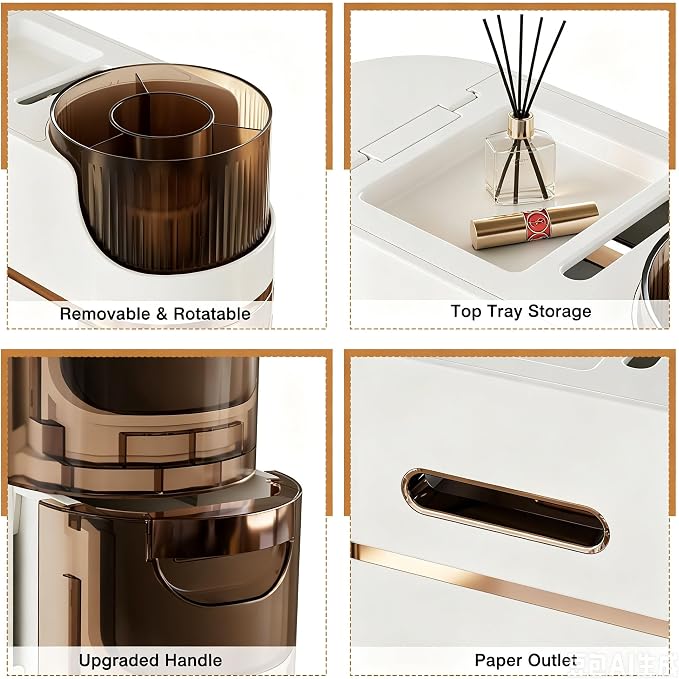 VECELO 3-Tier Slim Bathroom Storage Cabinet - Image 3
