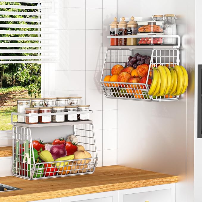 Magnetic Shelf for Fridge, Onion and Potato, Fruit and Vegetable Storage by Clothink