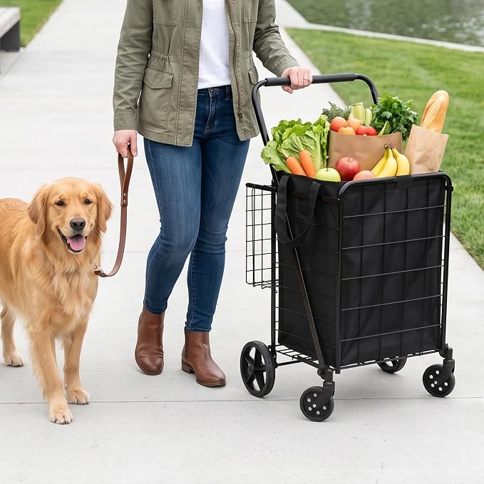 Foldable Shopping Utility Cart Portable Grocery Cart - Image 8